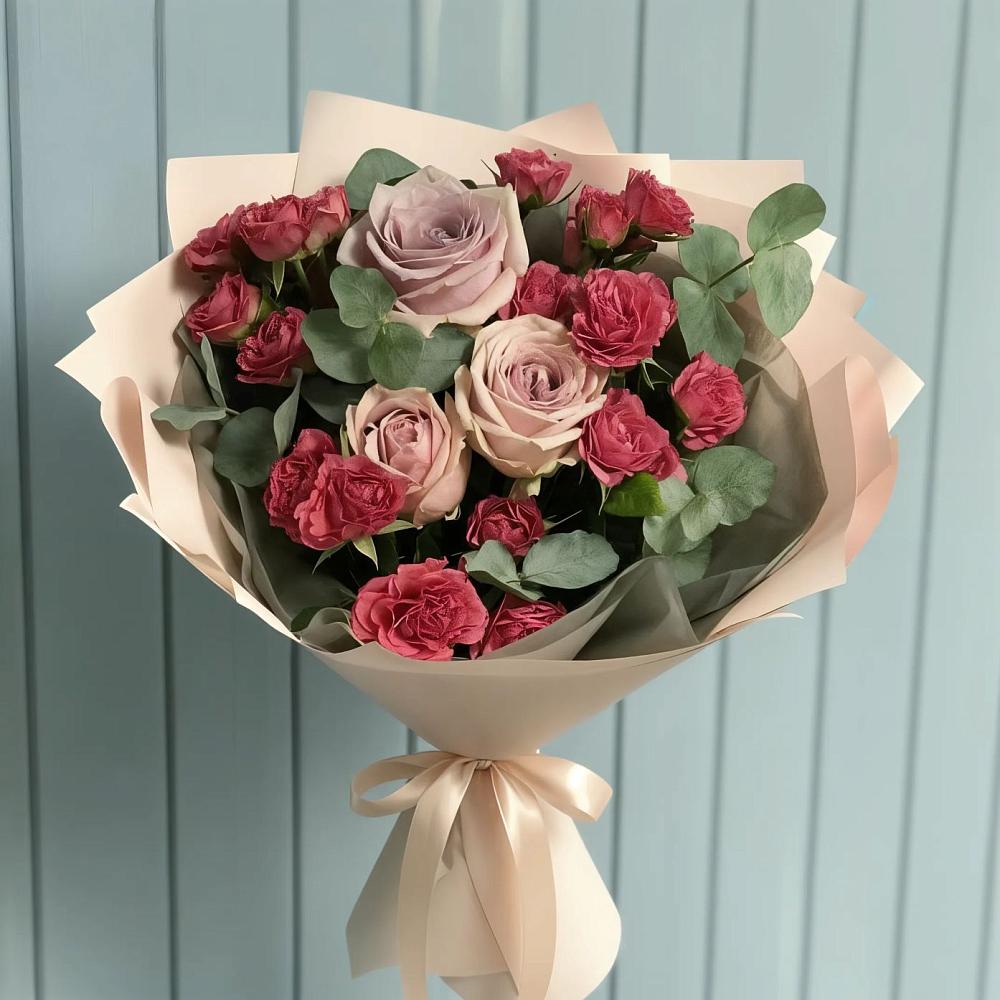 Букет цветов из: Гвоздики и Розы в Сельце