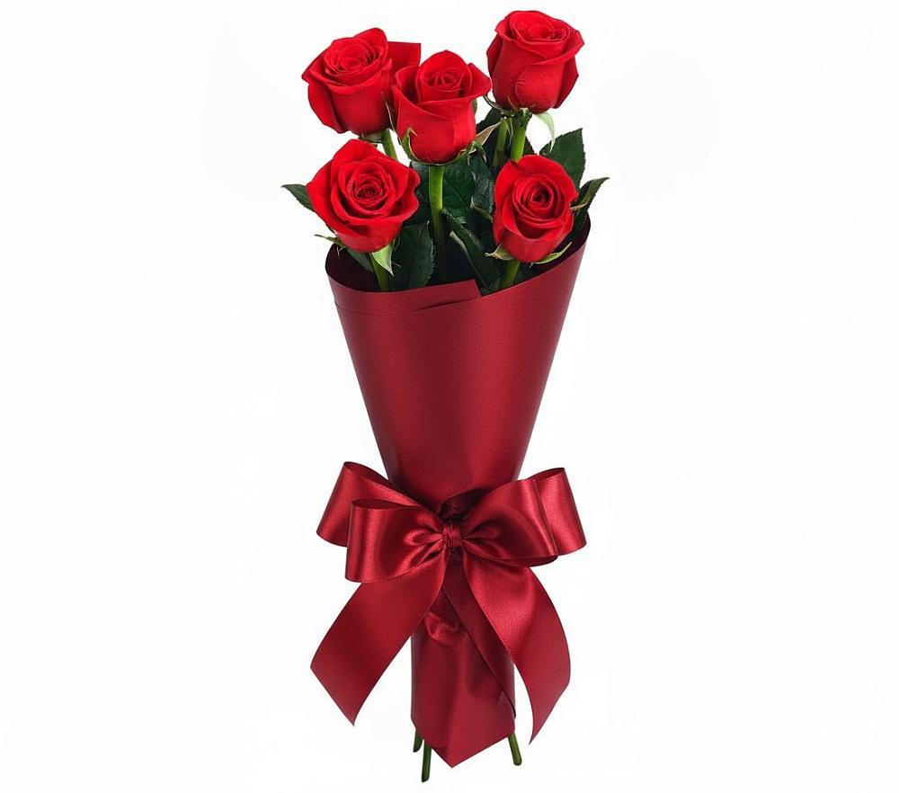 Букет 5 Красных роз Эдлесс Лав в Сельце