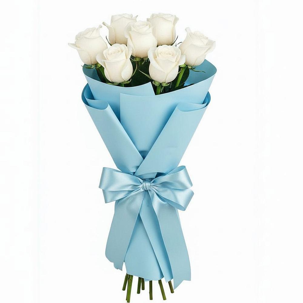 Букет 7 белых роз Проуд в Сельце