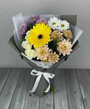 Букет цветов из:  Розы, Герберы и Хризантемы #REPLACE_PRED# Сельце
