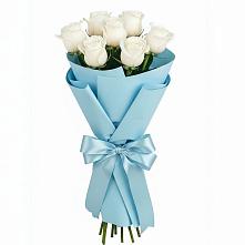 Букет 7 белых роз Проуд в Сельце