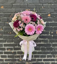 Букет цветов из:  Герберы и Хризантемы в Сельце