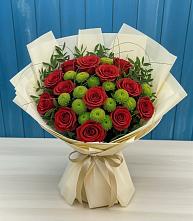 Букет цветов из:  Розы и Хризантемы в Сельце