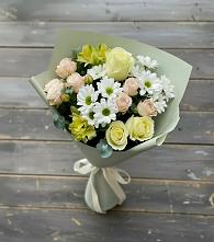Букет цветов из:  Альстромерии, Розы и Хризантемы в Сельце