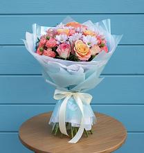 Букет цветов из:  Хризантемы и Розы в Сельце