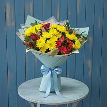 Букет цветов из:  Альстромерии и Хризантемы #REPLACE_PRED# Сельце